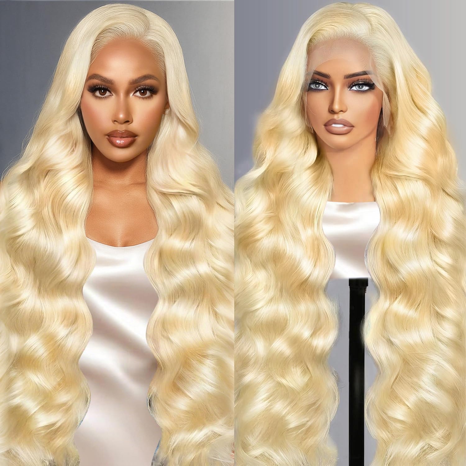 613 Blonde Body Wave Lace Front Wig - باروكة شعر طبيعي أمامية بدانتيل 13x4،