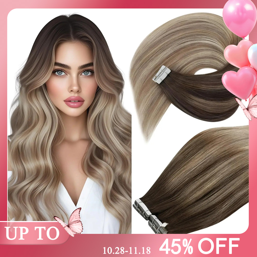 Invisible Tape In Extensions Real Hair - وصلات شعر فيساني اللاصقة، شعر بشري