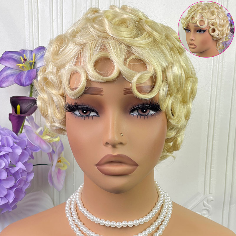 شعر مستعار قصير مجعد من نوع بي - مراجعة Short Pixie Cut Wig Human Hair Cheap وسعره