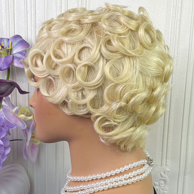 شعر مستعار قصير مجعد من نوع بي - مراجعة Short Pixie Cut Wig Human Hair Cheap وسعره