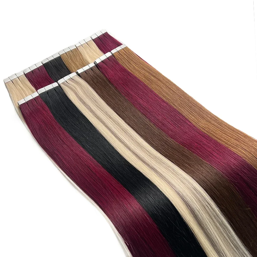 وصلات شعر برازيلي طبيعي 100% م - مراجعة Invisible Tape In Extensions Real Hair وسعره