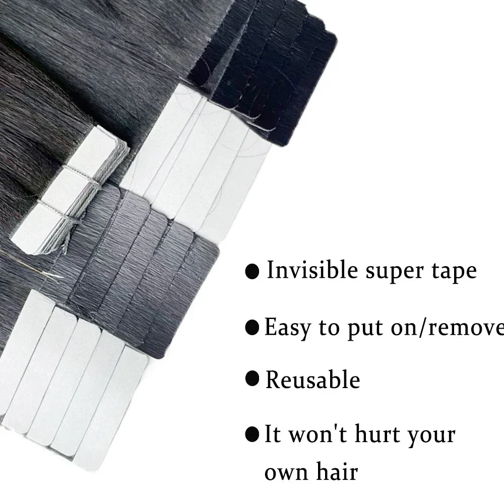 وصلات شعر برازيلي طبيعي 100% م - مراجعة Invisible Tape In Extensions Real Hair وسعره