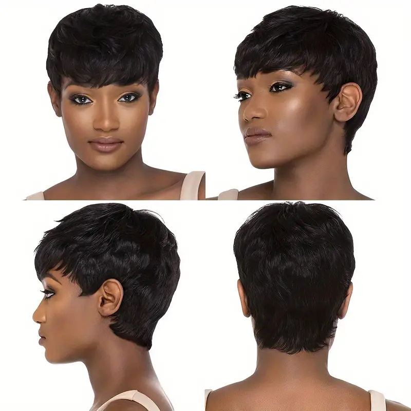 باروكة شعر طبيعي قصيرة مستقيمة - مراجعة Short Pixie Cut Wig Human Hair Cheap وسعره