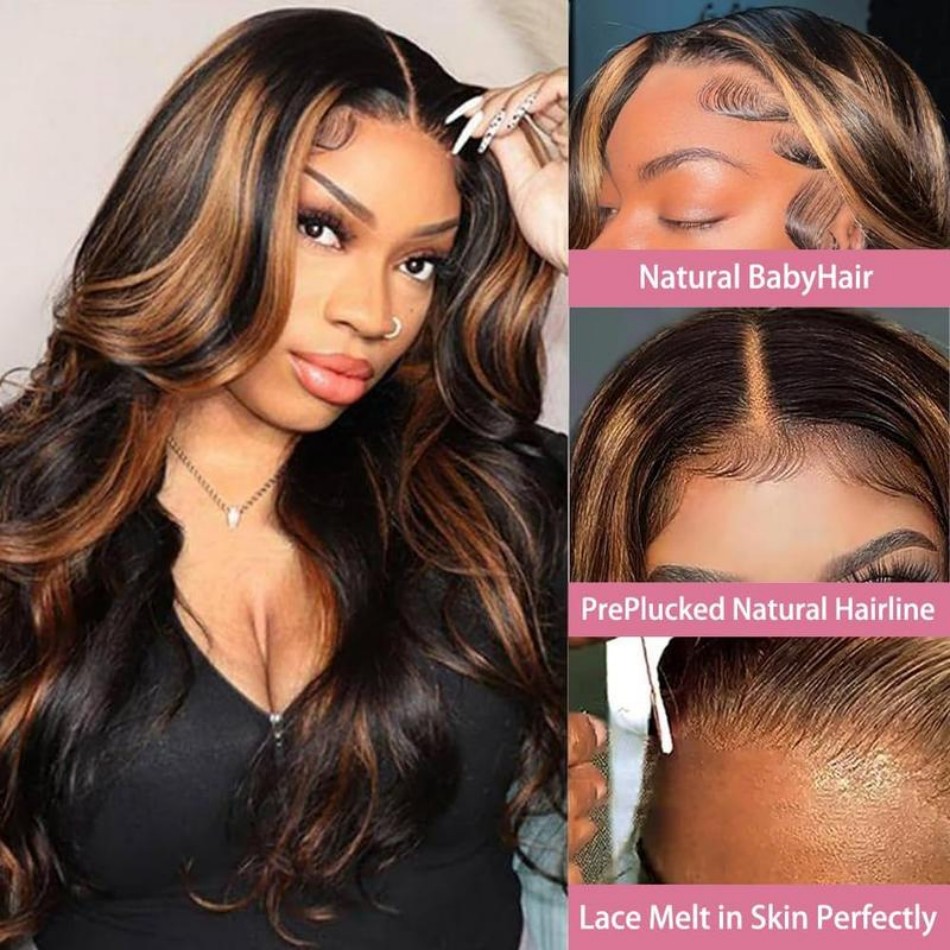 P1B30 الجسم موجة خصلات الشعر ا - مراجعة Lace Front Wigs وسعره