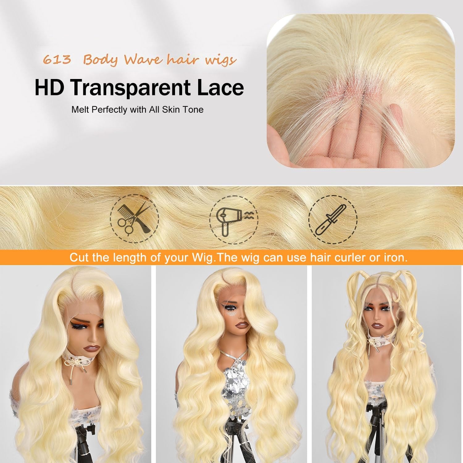 باروكة شعر طبيعي أمامية بدانتي - مراجعة 613 Blonde Body Wave Lace Front Wig وسعره