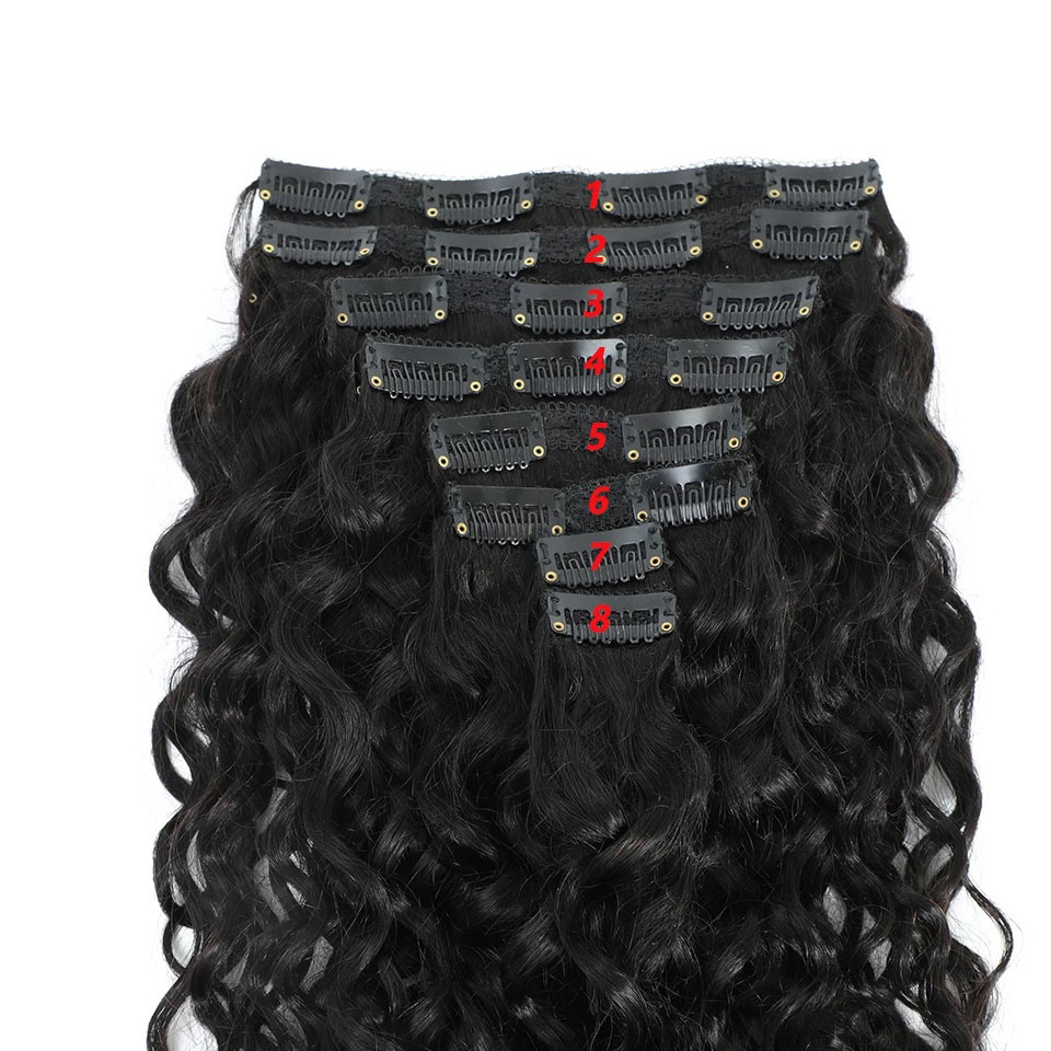 وصلات شعر بشري برازيلي خام بتص - مراجعة Seamless Clip In Hair Extensions Human Hair وسعره