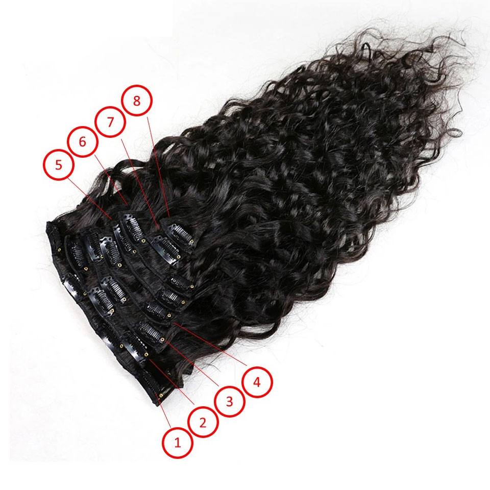 وصلات شعر بشري برازيلي خام بتص - مراجعة Seamless Clip In Hair Extensions Human Hair وسعره