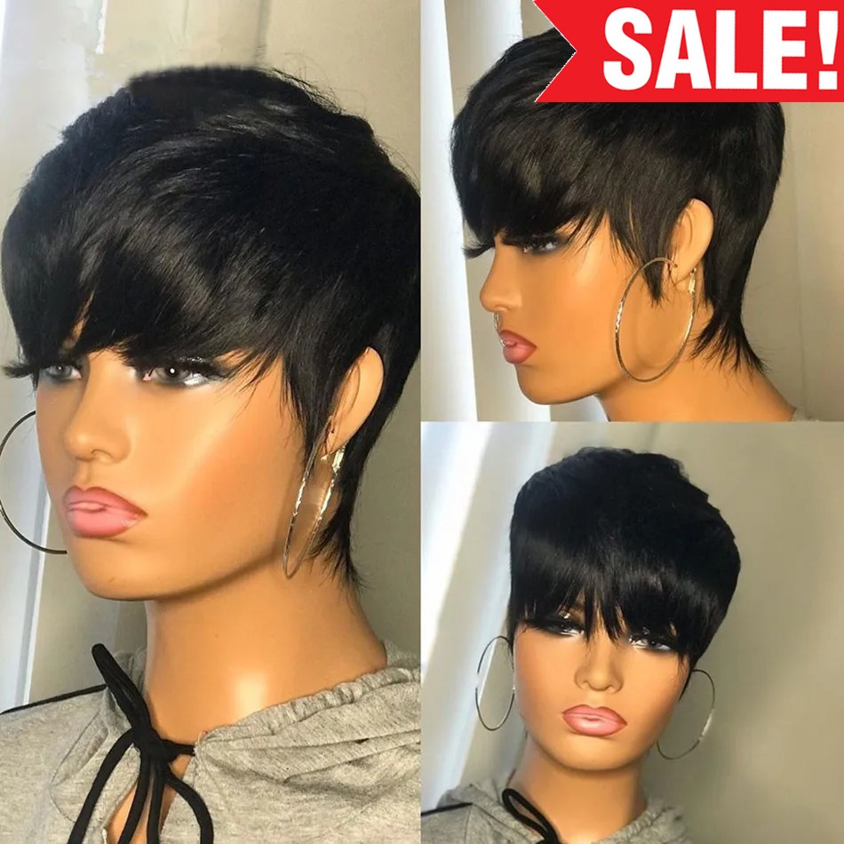 باروكات شعر طبيعي قصيرة بقصة ب - مراجعة Short Pixie Cut Wig Human Hair Cheap وسعره