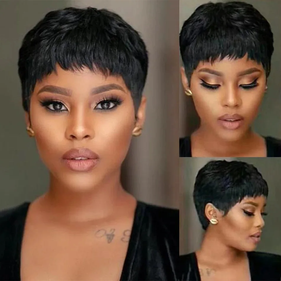 باروكات شعر طبيعي قصيرة بقصة ب - مراجعة Short Pixie Cut Wig Human Hair Cheap وسعره