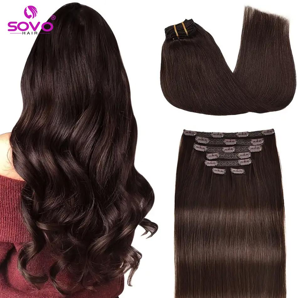 وصلات شعر بمشبك 100% شعر ريمي  - مراجعة Seamless Clip In Hair Extensions Human Hair وسعره