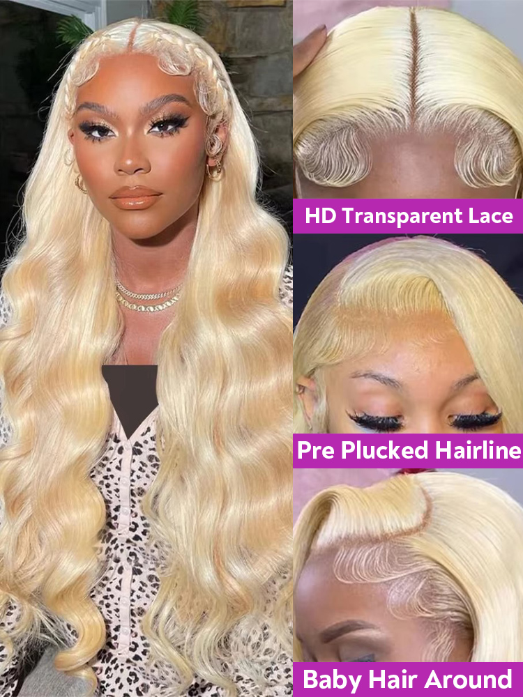 باروكة شعر بشري برازيلي طبيعي  - مراجعة 613 Blonde Body Wave Lace Front Wig وسعره